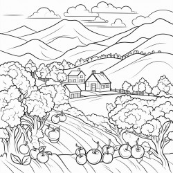 apple orchard on hills