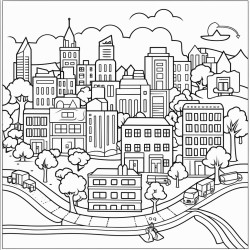 coloring page about citys noise