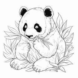 panda eating leaves