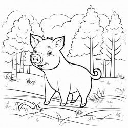 a pig in the forest