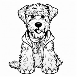 airedale dressed as a hippie