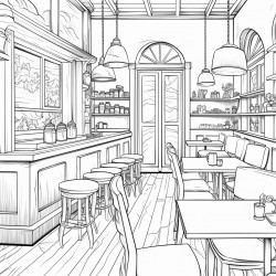 cute coffee shop interior view
