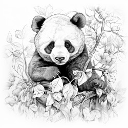 panda eats leaves
