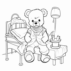 divinely the furry teddy bear is at the hospital getting treatment