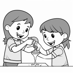two kids drinking water from a tap