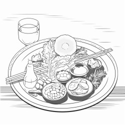 korean chuseok dinner with full moon