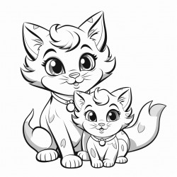 kitties mom and bany
