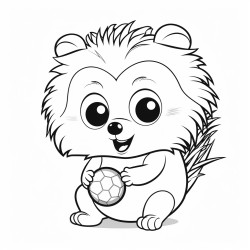 cute hedgehog playing with ball
