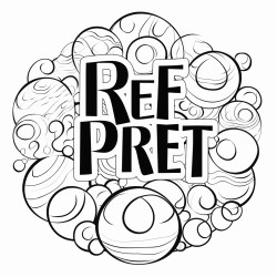 says be present in bubble letters with a patterned background