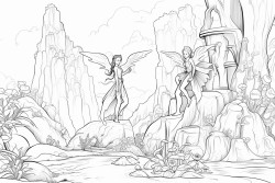 fairies dancing around tall stones