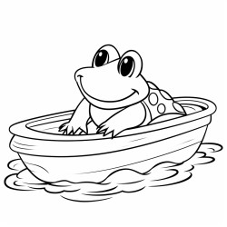 a frog riding a rubber ducky
