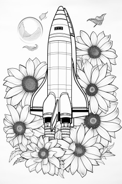 space shuttle sunflowers