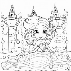 a mermaid in an underwater castle