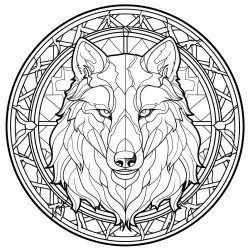 stained glass wolf
