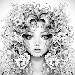 exotic creature with big eyes long eyelashes thick lips short hair