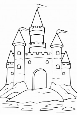 sand castles at the beach