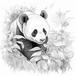 panda eats leaves