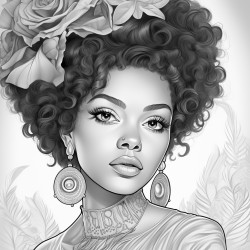 african american girl fashionably dressed full lips chinky eyes big earring curvy body