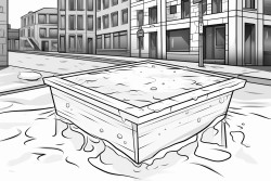 hemmorhoid cream empty box on the street in a puddle