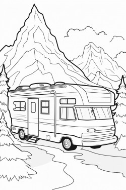 motorhome camping in mountains