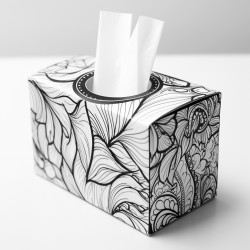 tissue box basic funky design thick black outline