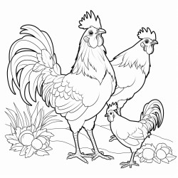 family cubs of rooster