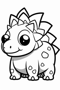 cute stegosaurus dinosaur bold and easy