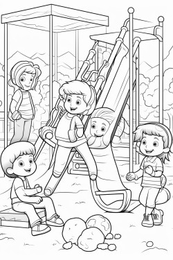 boys and girls on playground