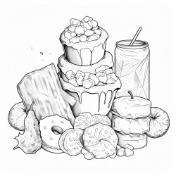 coloring pages sweet and salt snacks