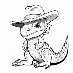 bearded dragon with a cowboy hat