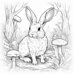 a cute bunny in a magical forest