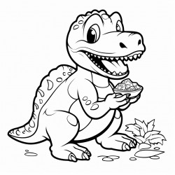 dinosaur eating