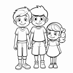 two women want a little bit shorter than the other one hair up two toddlers one boy and one girl