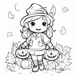 autumn coloring page for kids