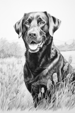 black labrador oil paint