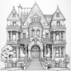 a big house with a very big door