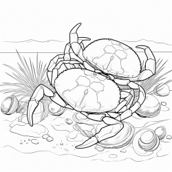 crabs with lots of sea shells