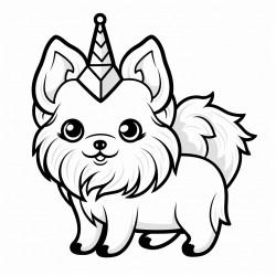 pomeranian dog with a unicorn horn