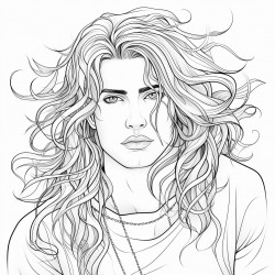 a teen boy with long hair and a body