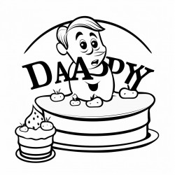 name dady with lettershaped cakes