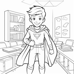 super hero kid in school