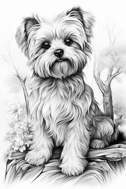 a small dog standing on his read legs playful