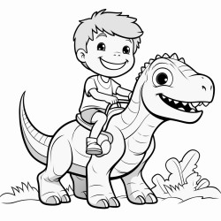 bebefin riding dinosaur