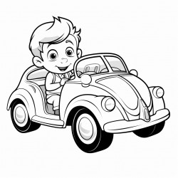 person riding a beetle with gems