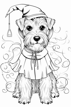 schnauzer dog in a halloween costume