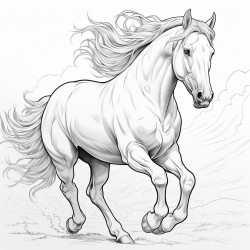 horse running with colt