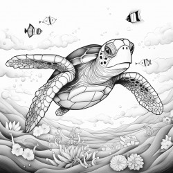 magical turtle flying over a rainbow