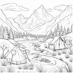 a camping site in the mountains