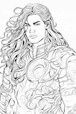 figure with a man with long hair