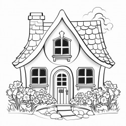 country cottage covered in flowers